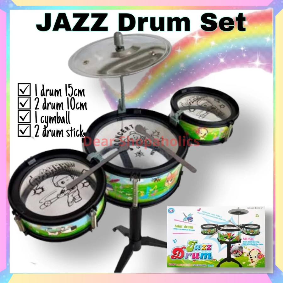 DS-Mainan Anak Jazz Drum Set Lokal / Mainan Anak Alat Musik Mini Drum /Mainan Edukasi Alat Music Ana