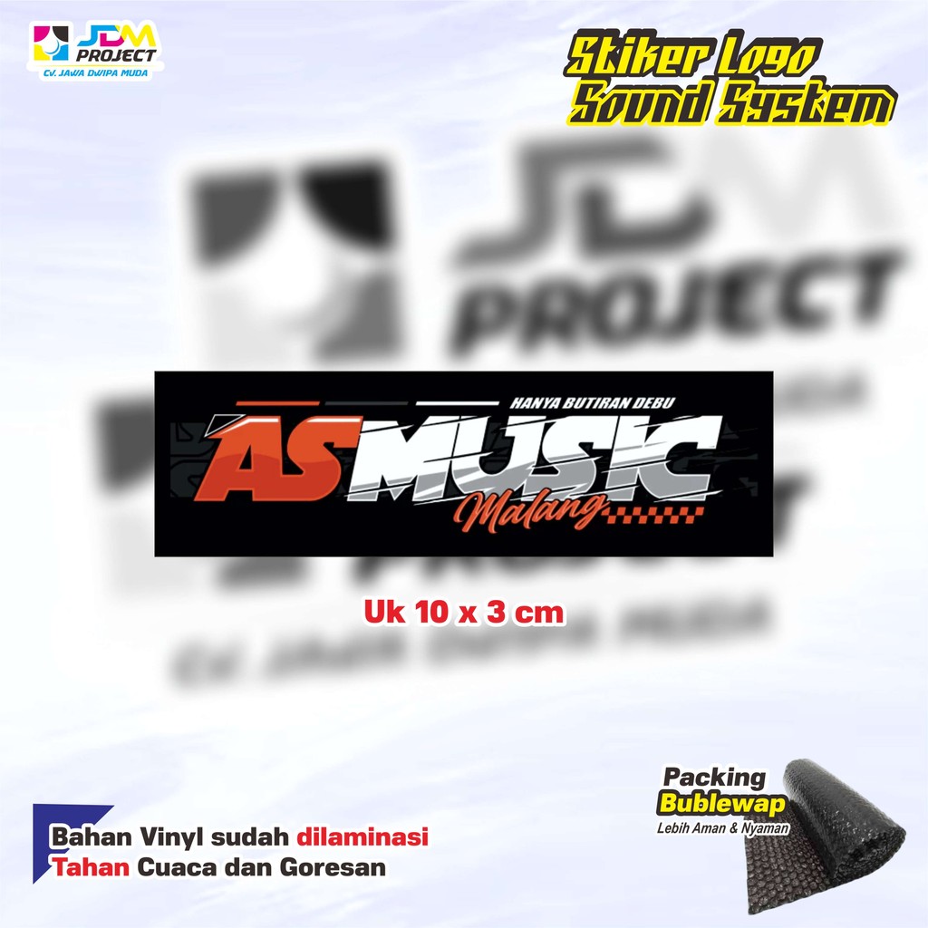

JDM Project - Stiker Sound System AS MUSIC Vinyl Laminasi (Bijian)