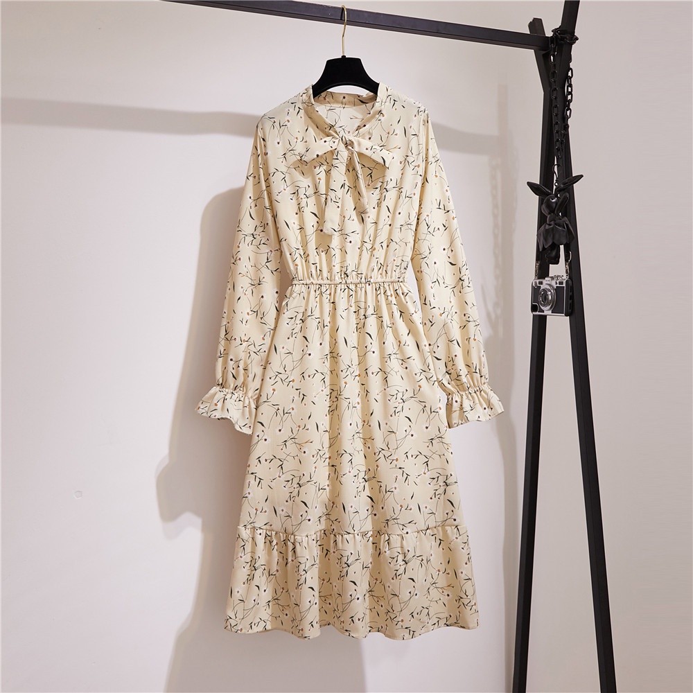 Dress Korea / COD 2022 New Fashion Midi A-line Dress Beige Biru Tua Merah Wanita Midi Dress Korea Le