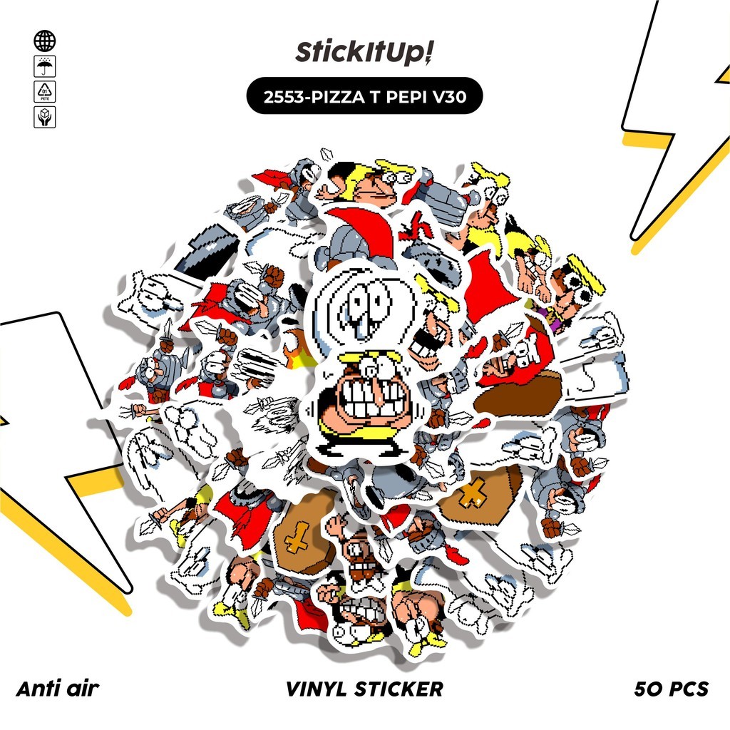 

COD✨ 50 Pcs Stiker PIZZA T PEPI V30 Lucu Anti Air Untuk Dekorasi Notebook Sepeda Skateboard Handphone DIY
