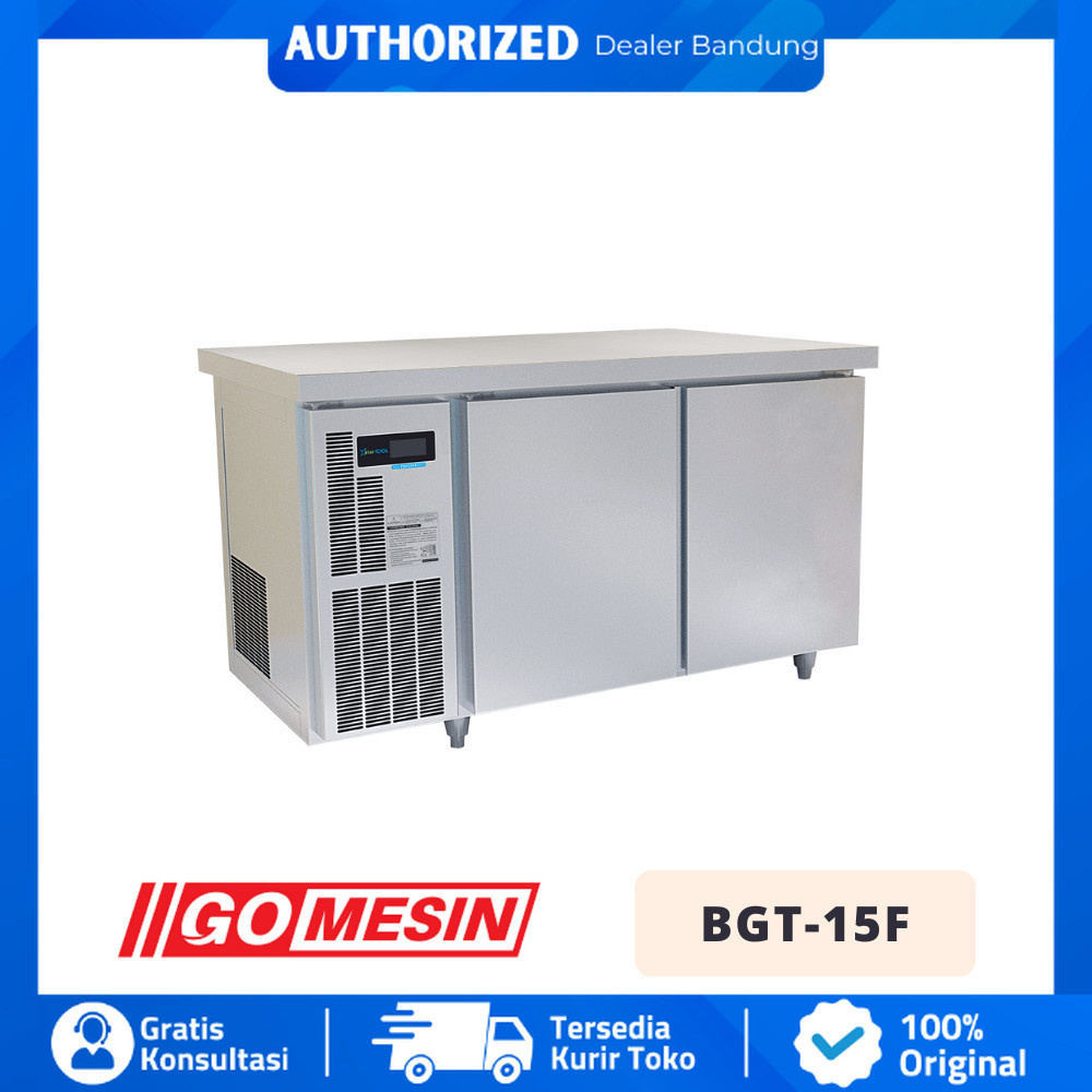 GOMESIN BGT 15F BGT-15F UNDERCOUNTER CHILLER STAINLESS STEEL 2 PINTU