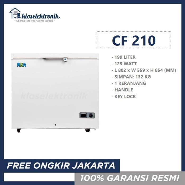 RSA CF210 Chest Freezer 200 Liter - CF 210 - Freezer Daging 200L - Jabodetabek