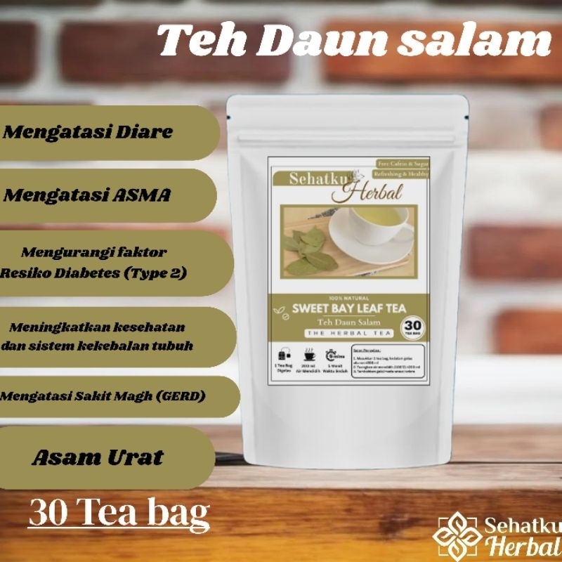 

SEHATKUHERBAL Sweet Bay Leaf Tea : Teh Daun Salam Teh Diabetes teh asma teh diare teh Magh/asam lambung