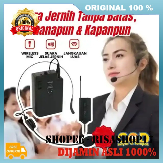 Mic Clip On Wireless Mikrofon Clip On Microphone Wireless Clip On Mikrofon Eksternal 100% ASLI