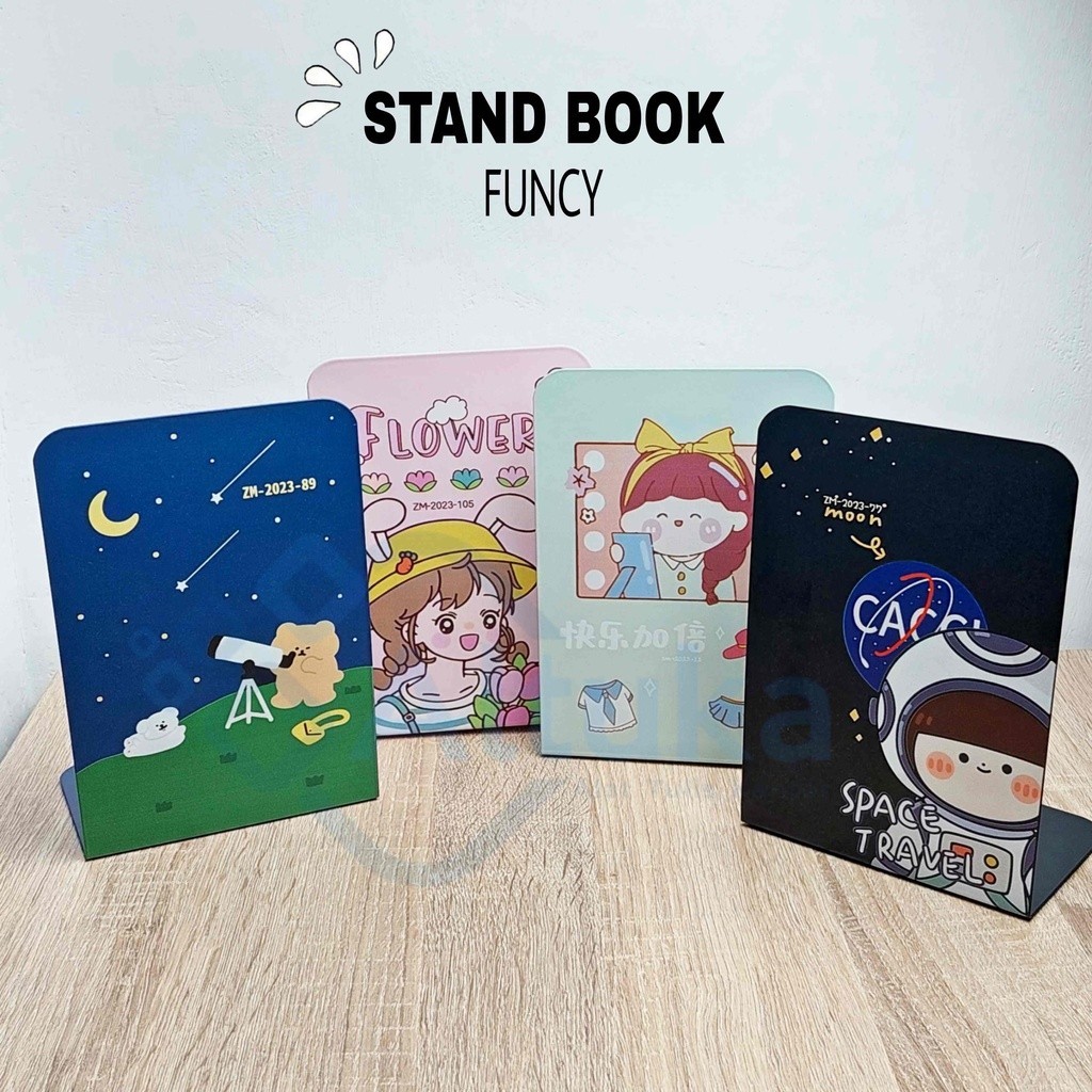 

(2pcs) Book Stand / Stand Book / Sandaran Buku / End Book / Penyangga Buku Funcy