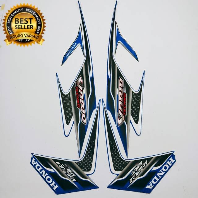 Striping Honda Vario Techno 110 Karbu 2010 Biru Standar Stiker Motor