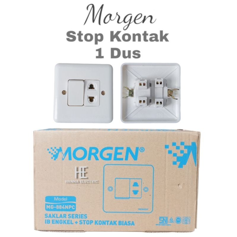 MORGEN Paket 1 Dus Isi 20 Pcs Stop Kontak + Saklar Engkel IB MG-884