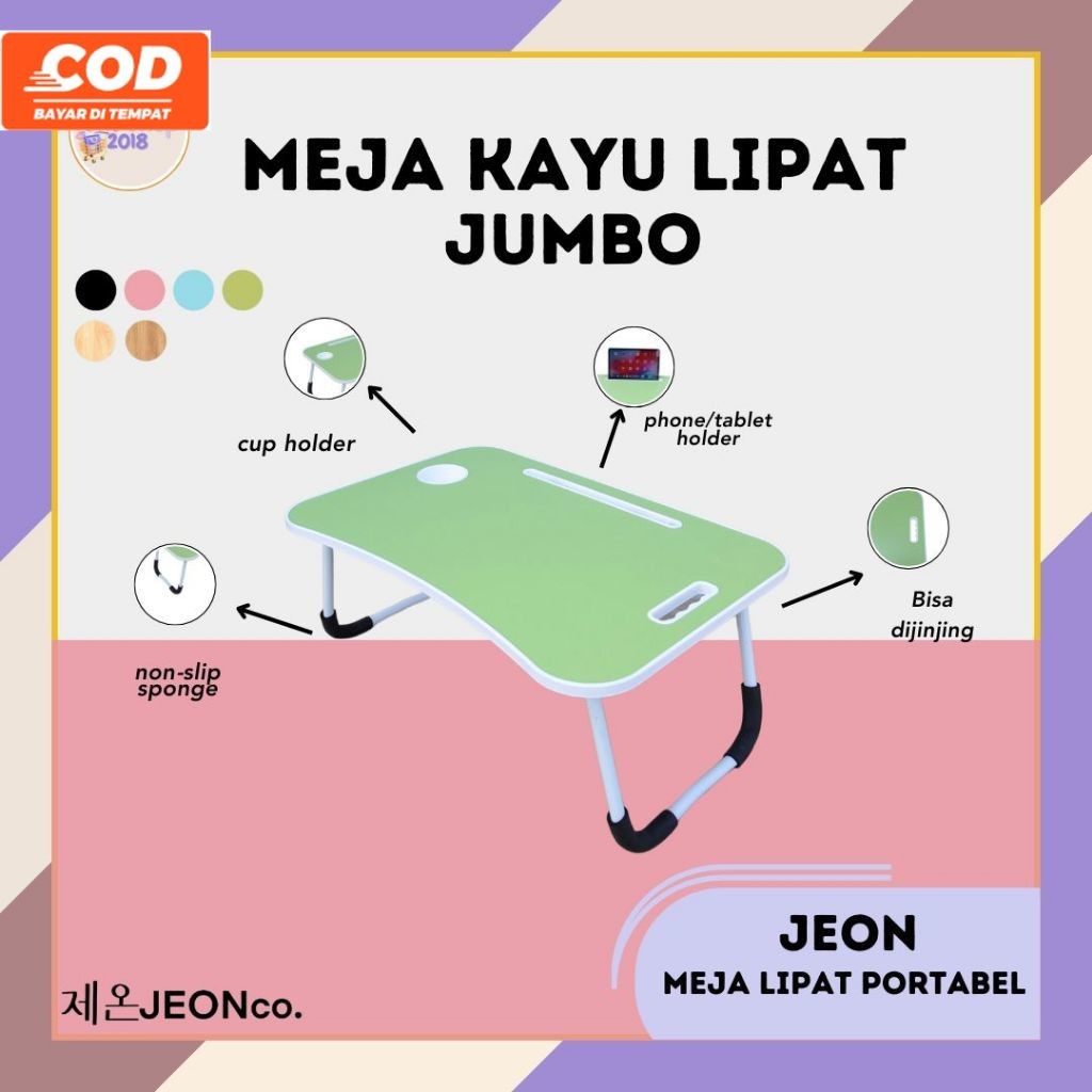 MEJA KAYU Lipat Jumbo Meja Belajar Portable Laptop Serbaguna Murah Berkualitas