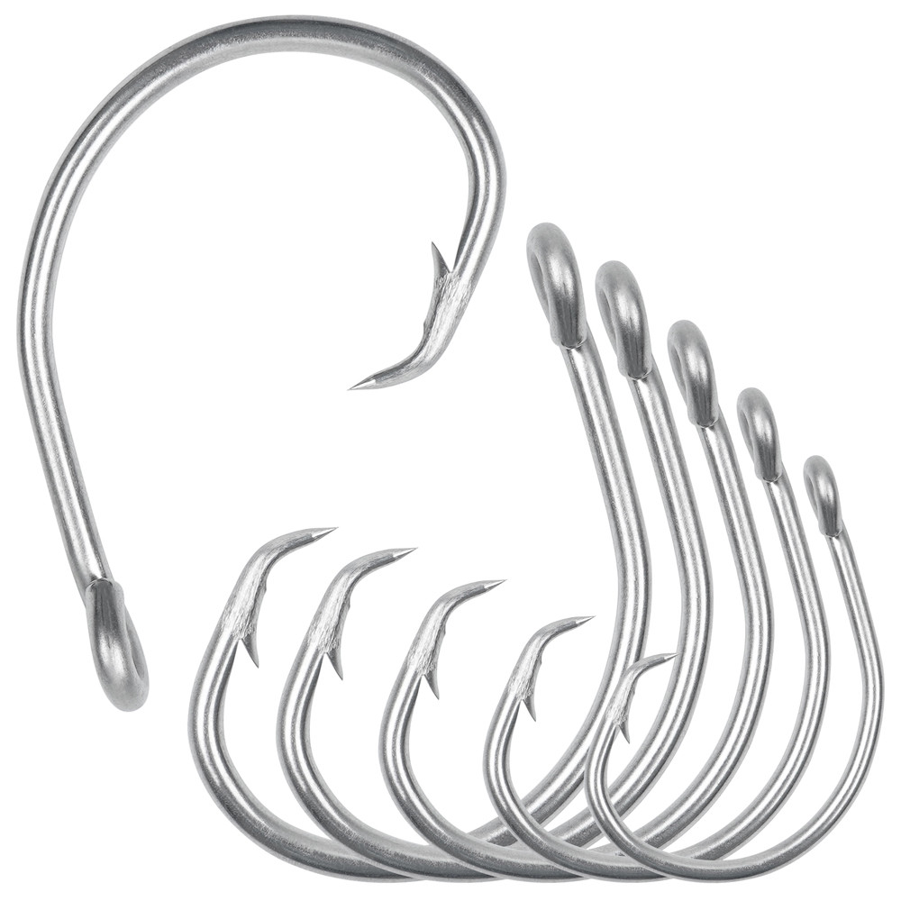 30Pcs Saltwater Tuna Fishing Hooks Stainless Steel Catfish Circle Hooks Big Game Fishing Hooks for C