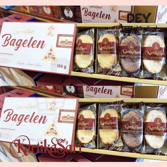 

KARTIKASARI Bagelen Aneka Rasa Box 155g Butter / Cheese / Mocha / Almond isi 8 pcs Bandung