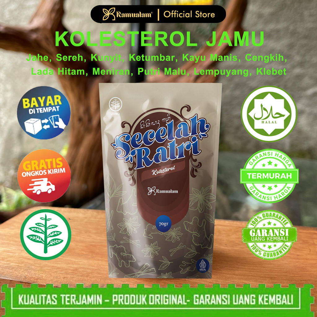 

Ramualam Secelah Ratri 70 Gram - Untuk Kolesterol Minuman Herbal Kesehatan Penurun Kadar Kolesterol