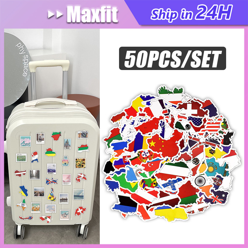 

50Pcs Stiker Bendera Negara Sticker Label Country Laptop Helm Tumblr Koper Di China Seluruh Dunia Amerika Inggris Palestina Iran India Jepang Korea
