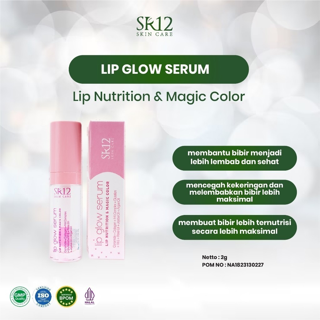 Lip Glow Serum Bibir SR12 Skincare Kosmetik - Lipstik & Pelembab Bibir Alami - Serum & Pemerah Bibir