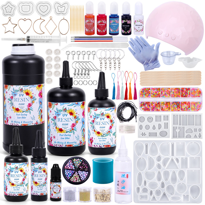 

Hard UV Resin Glue Kit Ultraviolet Curing Quick Drying Epoxy Resin UV Glue DIY Jewelry Making Tools Resin Mold Gel Hardener