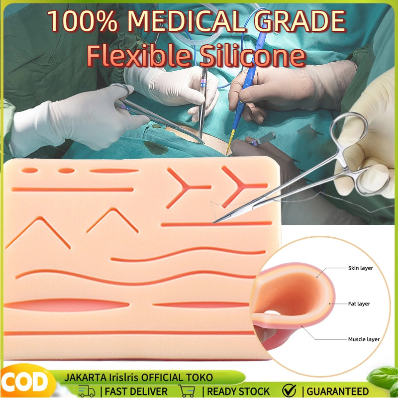 Cocok untuk praktik jahitan bedah Model Kulit Silicone Suture Pad 3 Lapis Heating Pad Matras Luka Me