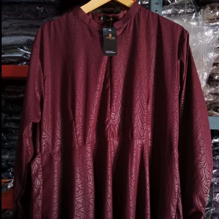 gamis embos motif kipas warna marun/gamis murah marun /gamis marun mur - S