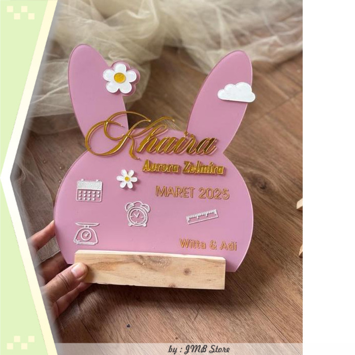 Perlengkapan bayi murah lengkap / HOSPITAL BOARD BABY ACRYLIC - PAPAN NAMA BAYI