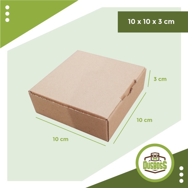 

Kardus Karton Uk. 10x10x3 - Diecut - kotak aksesoris/multifungsi/kue/dll