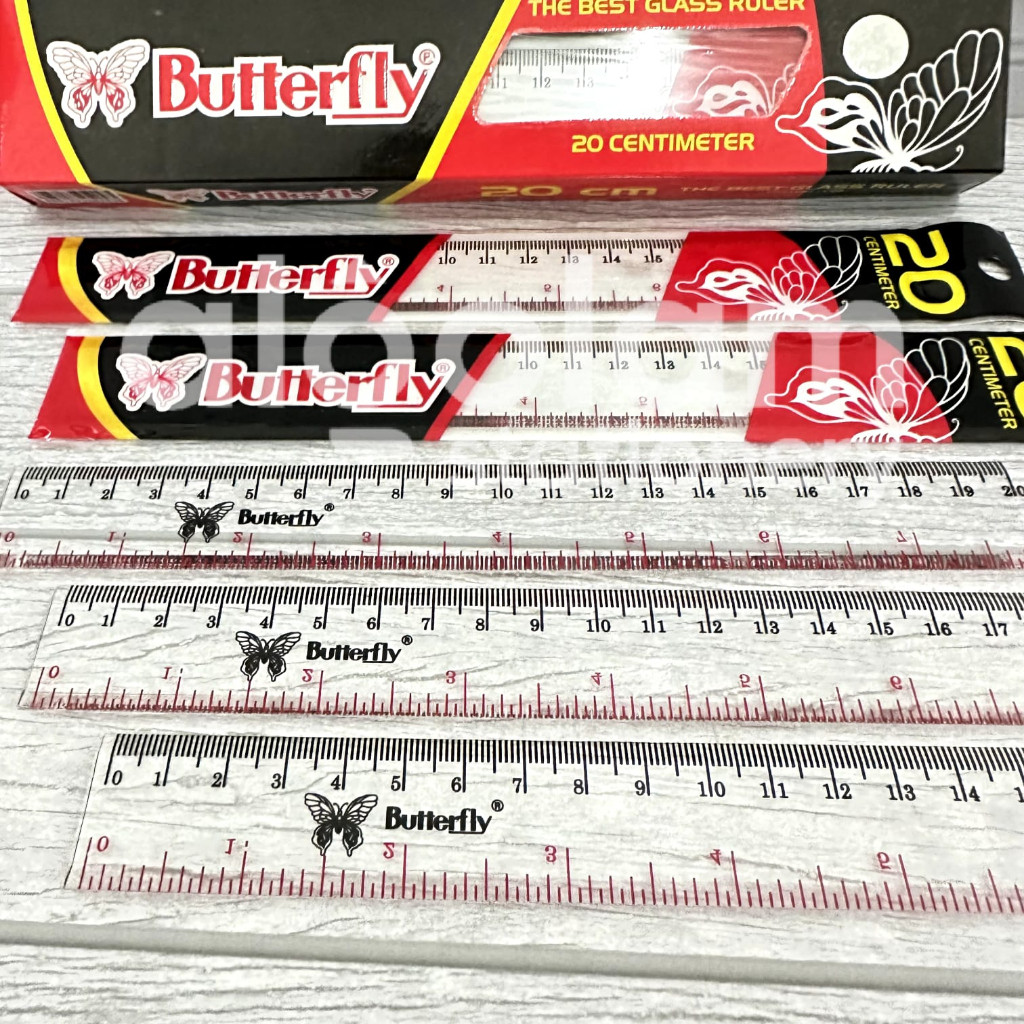 

SATU LUSIN ( 12 PCS ) Penggaris Butterfly 20 Cm lengkap