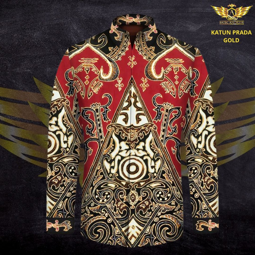 KATUN TULIS POLA PRADA TINTA EMAS MOTIF 12 BAHAN KAIN BATIK TULIS HALUS PAPUA ASMAT KALIMANTAN