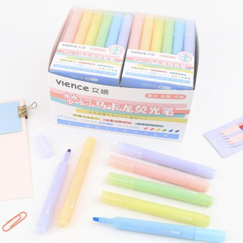 

6pcs/lot Highlighter Pen Pastel Markers Fluorescent Pen Watercolor Highlighters Drawing Painting Art Stationary School Supplies
