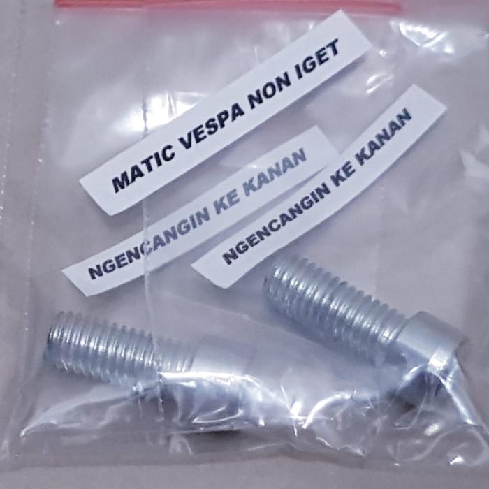 BAUT TUTUP LUBANG SPION/BAUT SEKRUP DUDUKAN SPION MOTOR VESPA MATIC - Vespa Non Iget, Sepasang