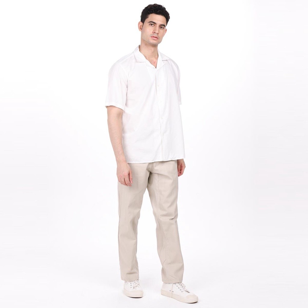 Celana Chino Pants Panjang Pria  Reguler Fit Cream Broken White Beige