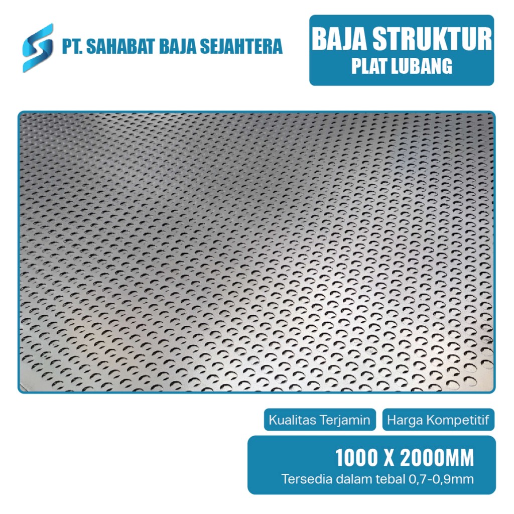 Plat Lubang - Plat Perforated 1200 X 2400 Tebal 2 MM Lingkaran