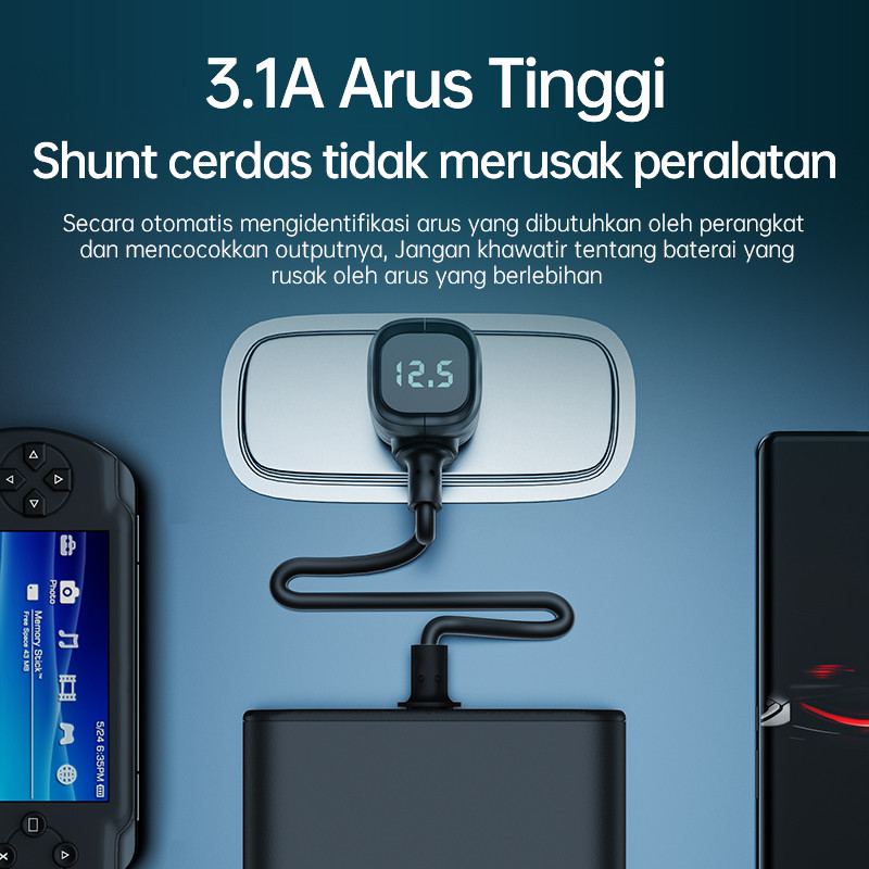 Cuci Gudang HotKivee Car Charger Mobil Fast Charging 100W Multifungsi Colokan Mobil Aksesoris Mobil