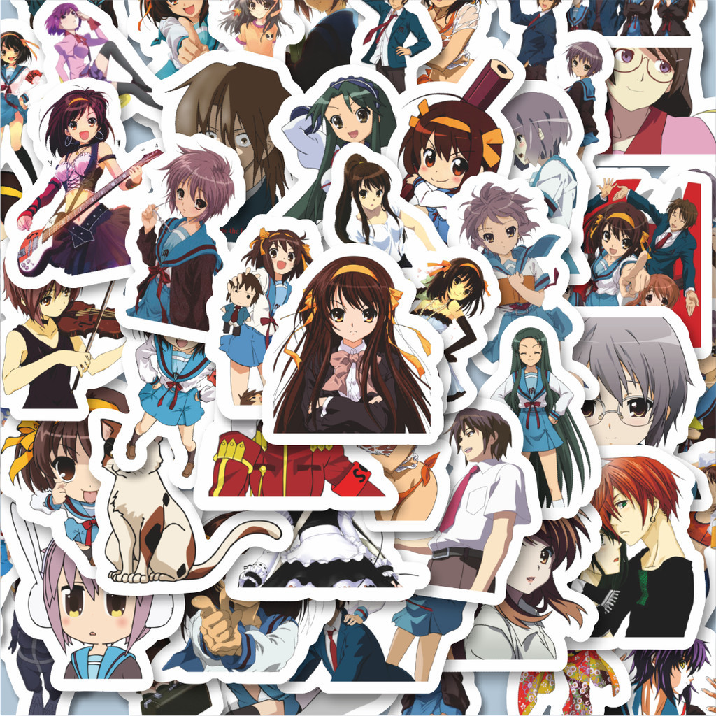 

100PCS Lucu Sticker Anime The Melancholy Stiker Aesthetic Stiker Anti Air Stikers Berperekat Waterproof sticker decal buat Motor Helm Buku Journal Koper Casing HP Laptop Botol Minum Hadiah anak