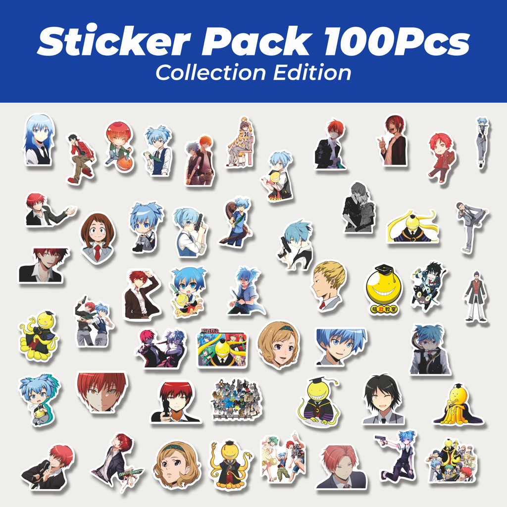 

Hot Sticker Anime Assassination Classroom (Ansatsu Kyōshitsu) Lucu Anti Air Stikers Berperekat Waterproof Sticker Decal Buat Motor Helm Buku Journal Koper Casing HP Laptop Botol Minum