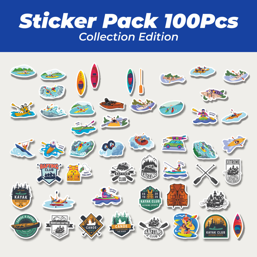 

Hot Stiker Tema Kayak Club & Aktivitas Air seperti Rafting, Canoe Lucu Anti Air Stikers Berperekat Waterproof Sticker Decal Buat Motor Helm Buku Journal Koper Casing HP Laptop Botol Minum