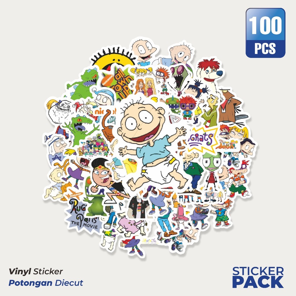 

Stiker Vinyl Sticker Kartun Rugrats Sticker Waterproof Aesthetic- Untuk Laptop, Motor, dan Helm - Paper Stationery Pack