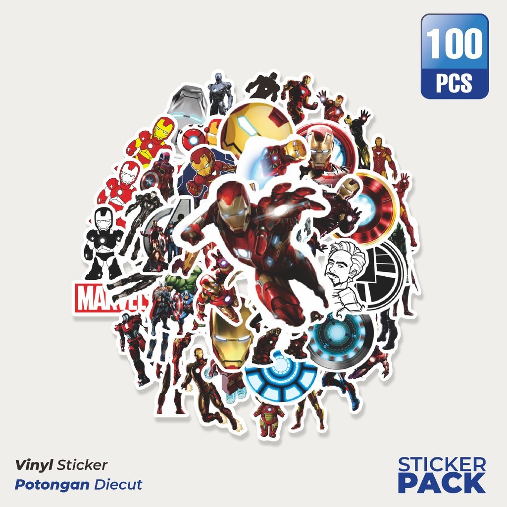 

Stiker Vinyl Sticker Kartun Iron Man Armored Adventures Sticker Waterproof Aesthetic- Untuk Laptop, Motor, dan Helm - Paper Stationery Pack