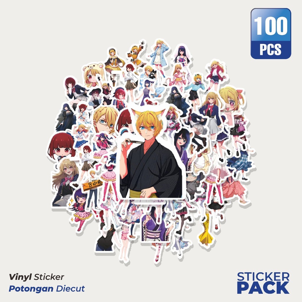 

Stiker Vinyl Stiker Anime Oshi no Ko Waterproof Aesthetic- Untuk Laptop, Motor, dan Helm - Paper Stationery Pack