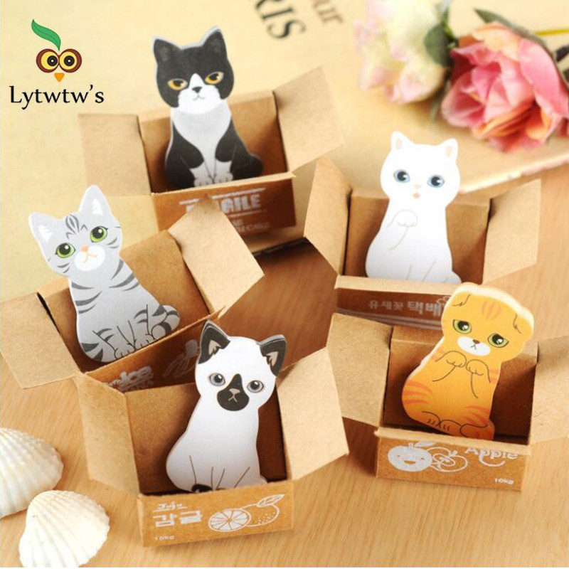 

Pretty Kawaii Kitty Sticky Notes Sticker Cute Kitten Notepad Memo Pad Post Office School Stationery Supply Cat Funny Gift Dog