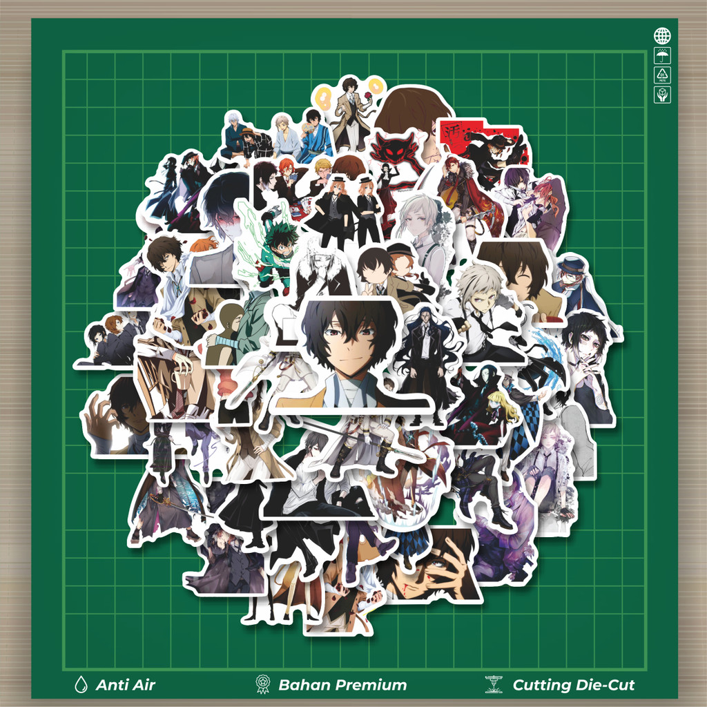 

HOT 50 PCS STIKER Sticker Anime Bungo Stray Dogs (Bungō Sutorei Doggusu) Stiker Fashion Cars Decal Dingin Kartu Album Custom Vinyl Anti Air- Sticker Aesthetic Buku Journal Koper Casing HP Tablet Laptop Helm Motor Botol Minum