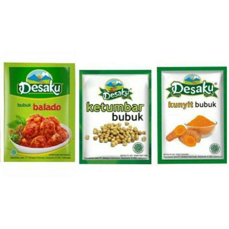 

UG Desaku ketumbar bubuk renceng 12x12.5g/Desaku Kunyit Bubuk 5g 1renteng 12sachet/DESAKU KETUMBAR /Desaku Bumbu instan