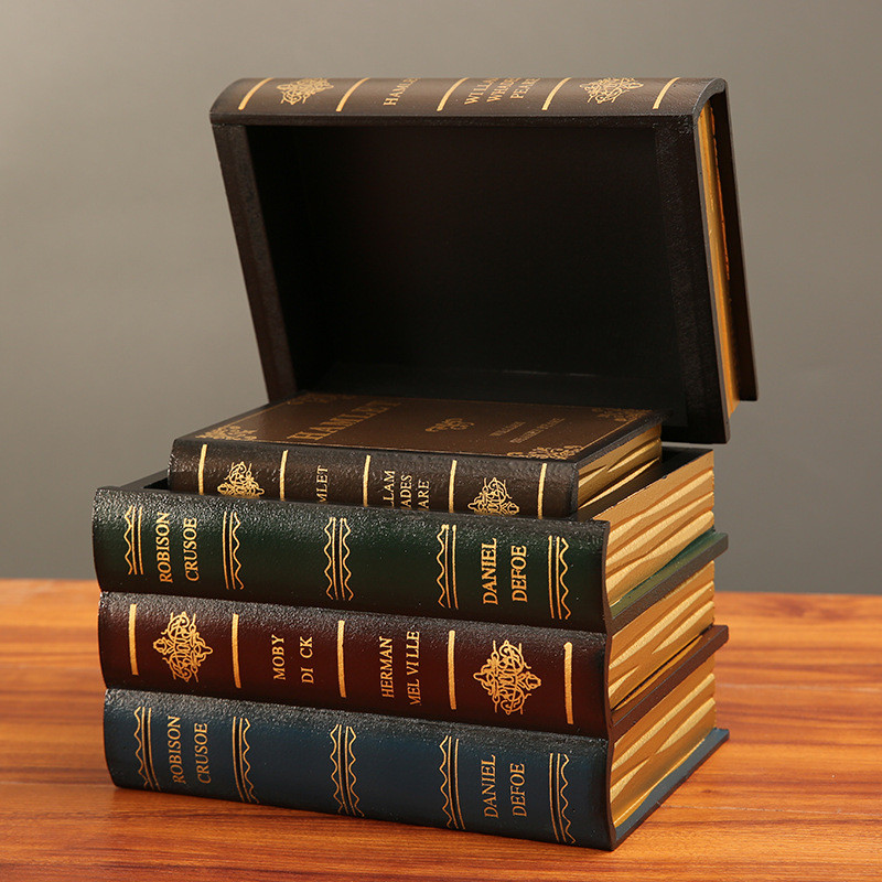 

European retro fake book props ornaments office book model photo props simulation book storage box