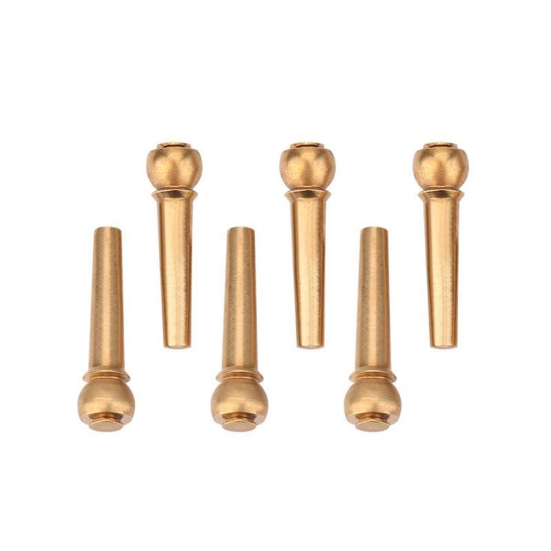 6PCS Pin Bridge Gitar Bridge Pin Gitar Akustik Bahan Tembaga Emas Premium Terbaik Berkualitas