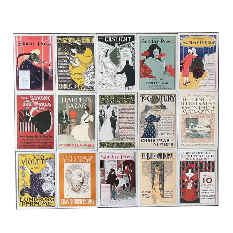 

15Sheets/Set 19Th Century Vintage Old Advertising Postcards Retro Greeting Card Creative Wall Sticker Decorative Painting Poster
