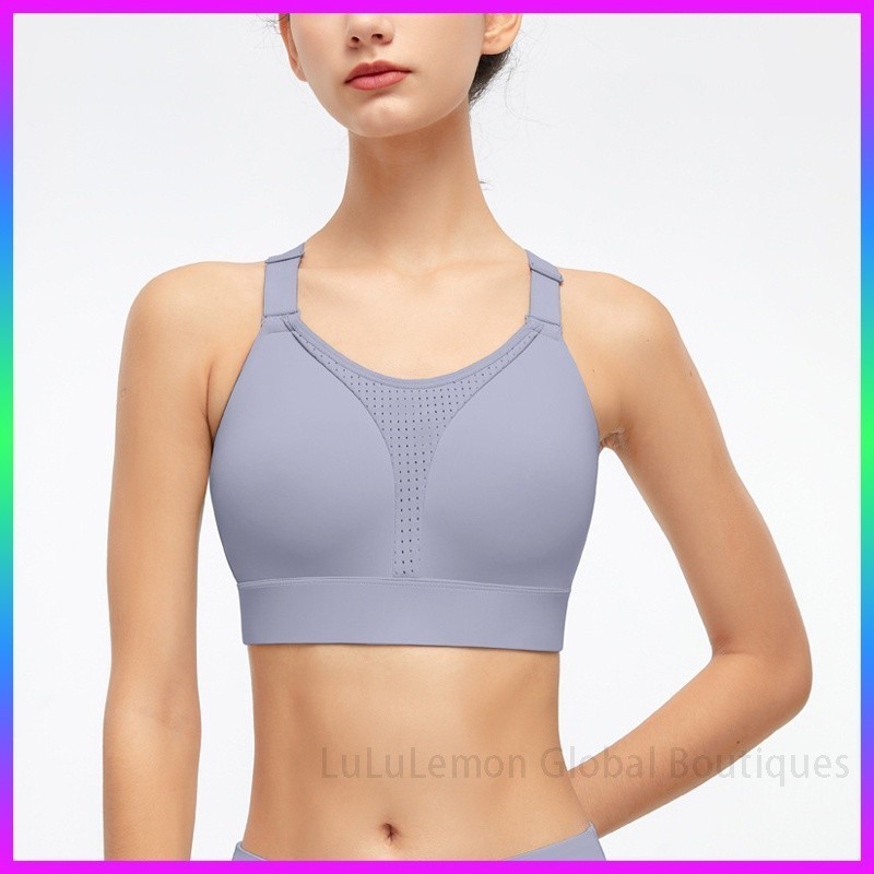 Best Price Lululemon Lycra Sports Bra Women'S Shock Resistant Underwear Integrated Cross Beauty Back