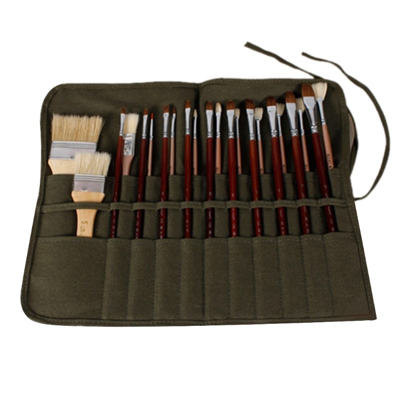 

Brush Bag Artist Watercolor Draw Pen Oil Paint Roll Up Canvas Cases Holder Pouch Drop Ship