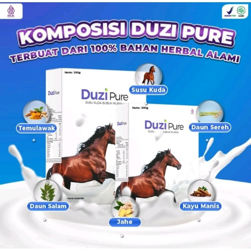 

Duzi Pure Susu Kuda Bubuk 200 Gram - Duzipure Original