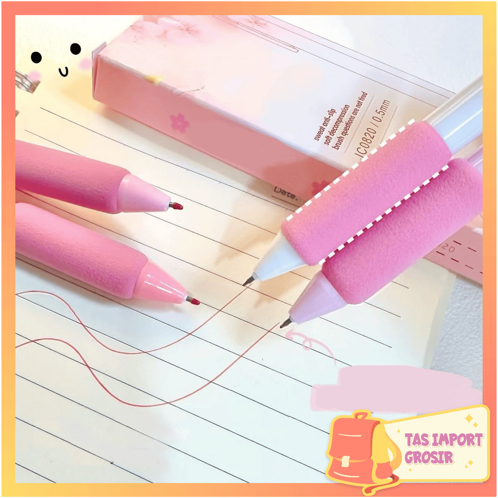 

Tas Import - 6647 Alat Tulis Pulpen / Pulpen Gel Lucu / Gel Pen With Finger Protection / Stationery Office Supplies / Black Ink Gel Pen