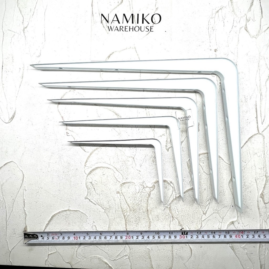 GROSIR 6 psg siku rak dinding putih canal C 120 - 270 mm NAMIKO WAREHOUSE