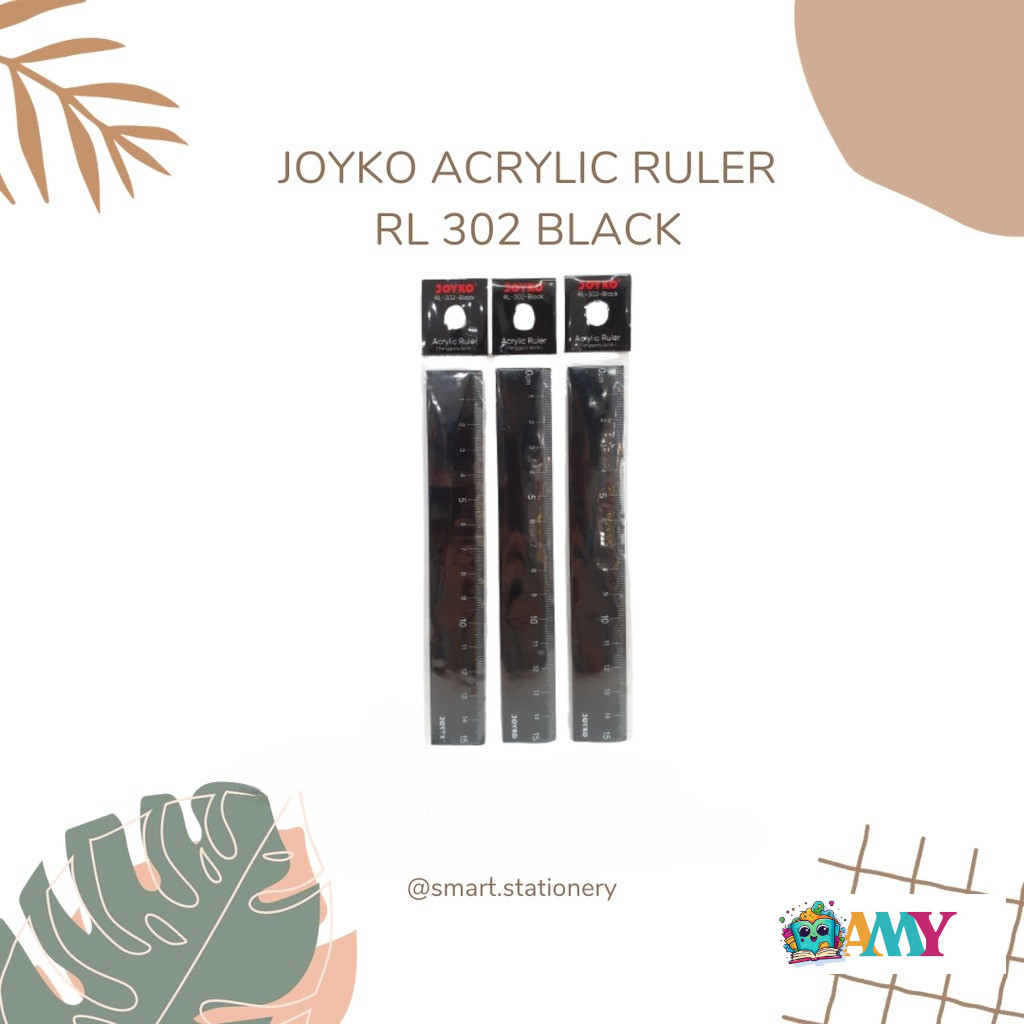 

JOYKO ACRYLIC RULER RL 302 BLACK AMY STASIONARY