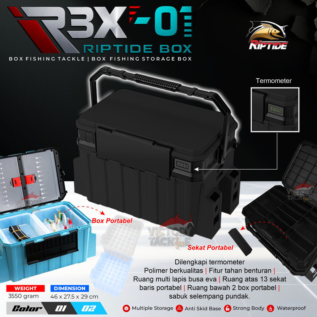 RIPTIDE BOX RBX-01 TACKLE BOX PANCING BOX PERALATAN UMPAN PANCING Pusat Alat Pancing Berkualitas