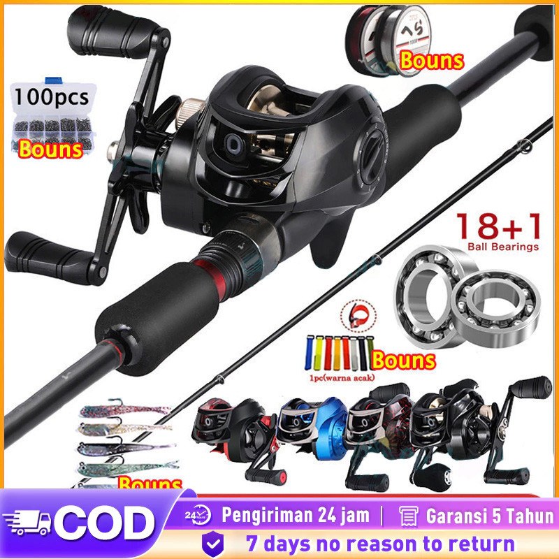 【#Beli 1 Dapat 5#】DAIWA joran set lengkap 1.65-2.7m serat karbon joran pancing and 7.2:1 Gulungan Pa