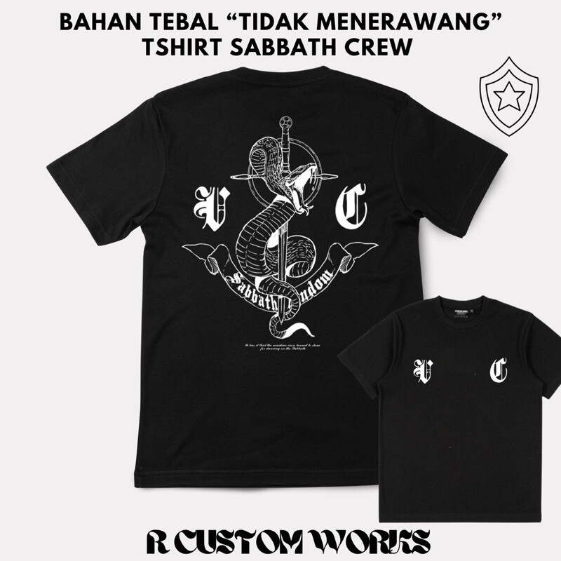 Kaos Wind Breaker Sabbath Crew Baju T-Shirt Sabbath Crew Wind Breaker Bahan Tebal Combad 30s